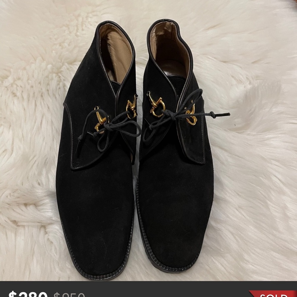 Gucci Black Suede Chukka Desert Booties 7